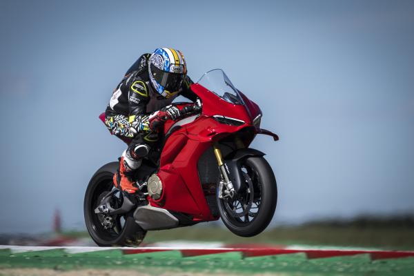 A Ducati Panigale being ridden on track