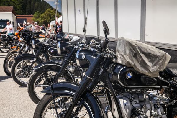 A row of vintage BMW R models