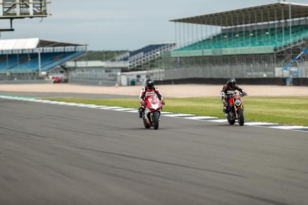 a motorcycle making its way through a corner