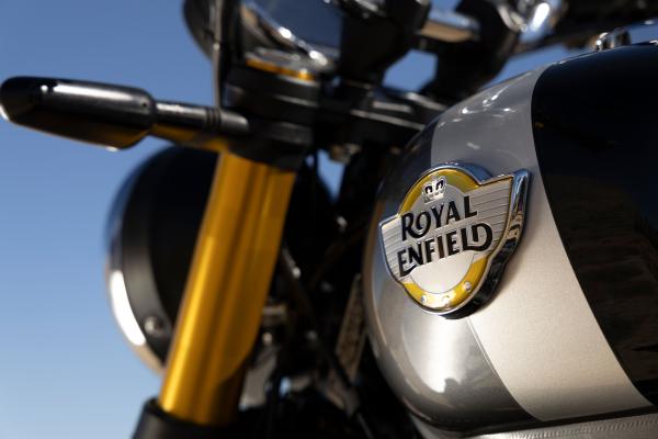 The tank badge on the Bear 650 Golden Shadow edition