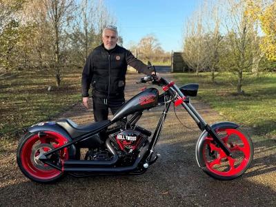 Paul Hollywood and his Big Dog Motorcycle chopper