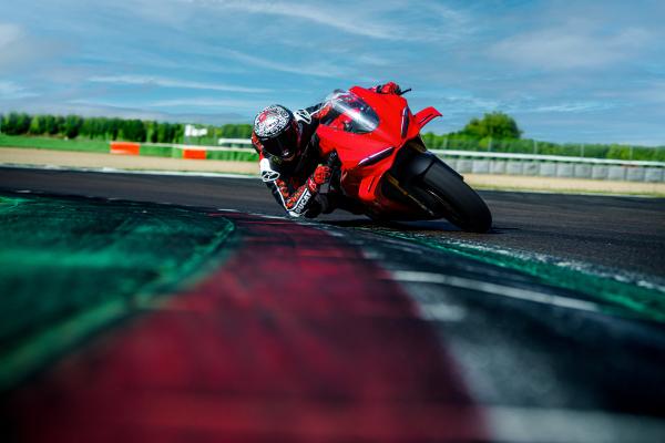 A Ducati Panigale being ridden on track