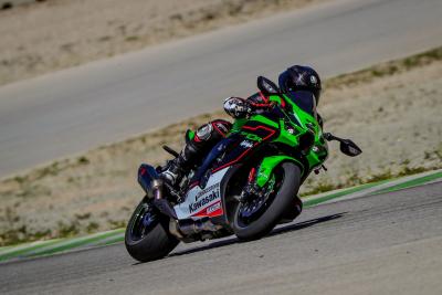 A Kawasaki ZX-10R Ninja on track