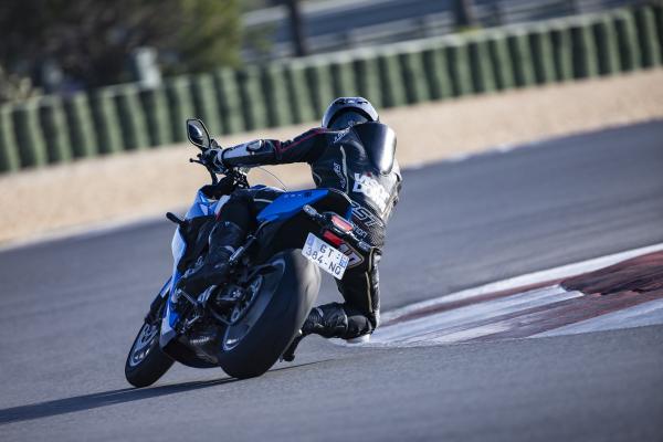 A motorcycle being ridden on a racing track