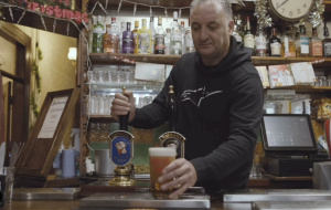 Michael Rutter pours a pint for the new rider